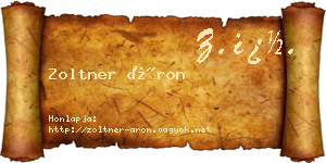 Zoltner Áron névjegykártya